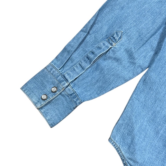 NWT Levi's Barstow Western Standard Pearl Snap Button Blue L/S Shirt Mens Small - Picture 6 of 13